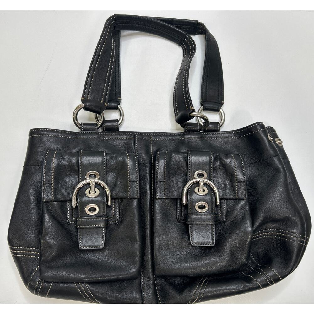 Coach Black Leather Shoulder Bag